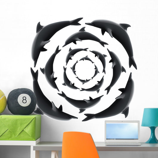 Dolphin Circle Wall Mural