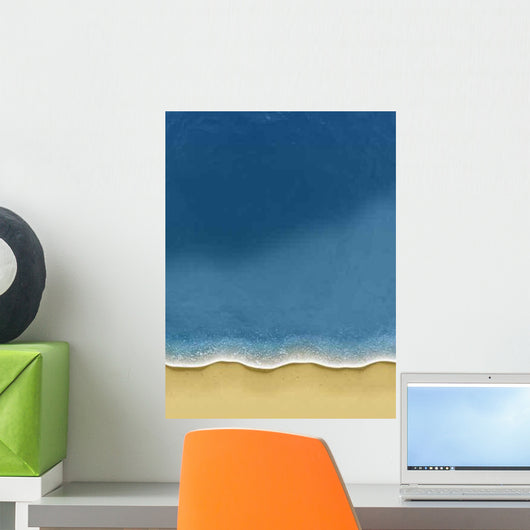 Birds-view Waves Rolling over Wall Decal