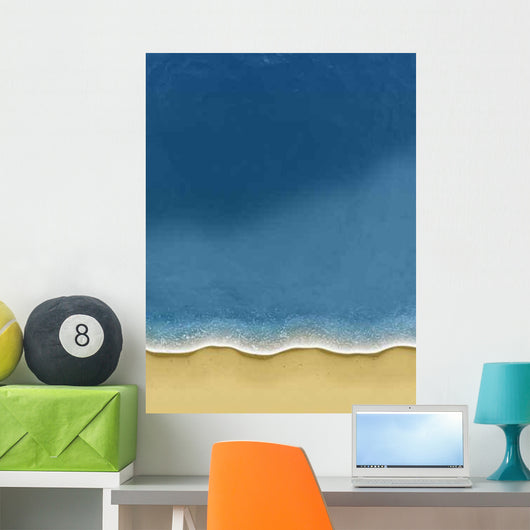 Birds-view Waves Rolling over Wall Decal