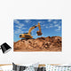 Excavator Bulldozer in Sandpit Wall Mural