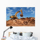 Excavator Bulldozer in Sandpit Wall Mural