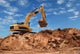 Excavator Bulldozer in Sandpit Wall Mural