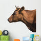 Brown Cow Head Wall Decal
