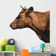 Brown Cow Head Wall Decal