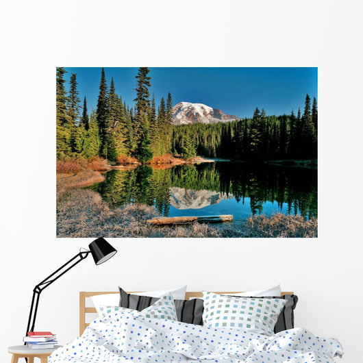 Mt Rainier Frozen Shore Wall Decal