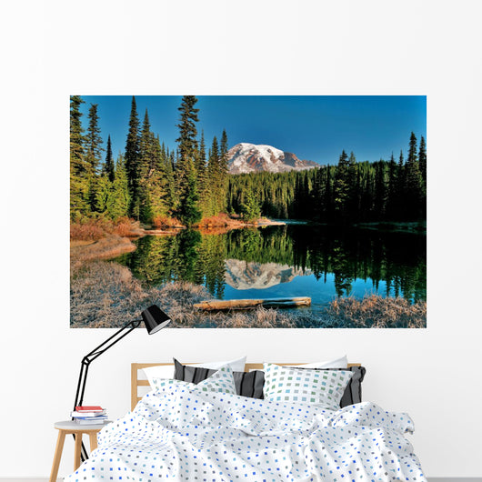 Mt Rainier Frozen Shore Wall Decal