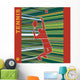 Tennis Server Silhouette With Art Background Wall Mural