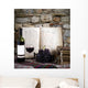 wine bottle and old books Wall Mural