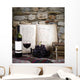 wine bottle and old books Wall Mural