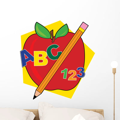 Abc Apple Wall Decal shown on a wall