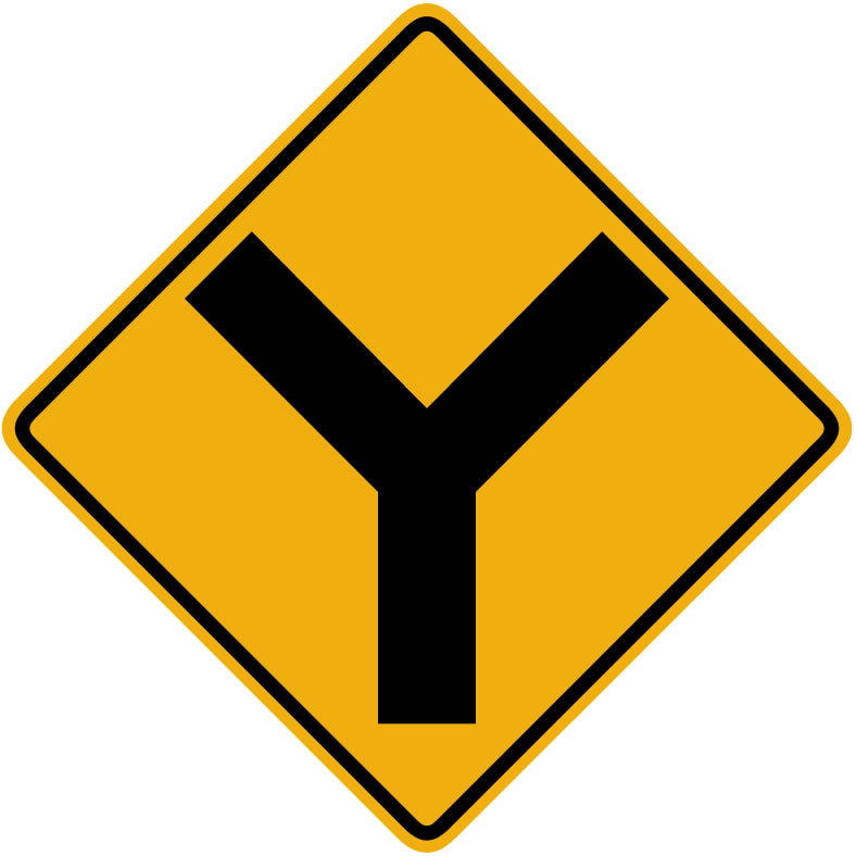 Y Intersection Sign Wall Decal - WallMonkeys.com – Wallmonkeys