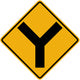 Y Intersection Sign Wall Decal