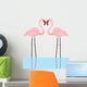 illustration of a couple of pink flamingos in a lake Wall Decal