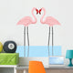 illustration of a couple of pink flamingos in a lake Wall Decal