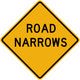 Road Narrows Sign Wall Decal