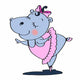 Ballet Hypopotamus Wall Decal