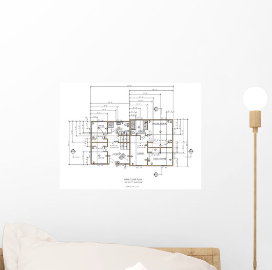 First Floor House Plans Wall Mural