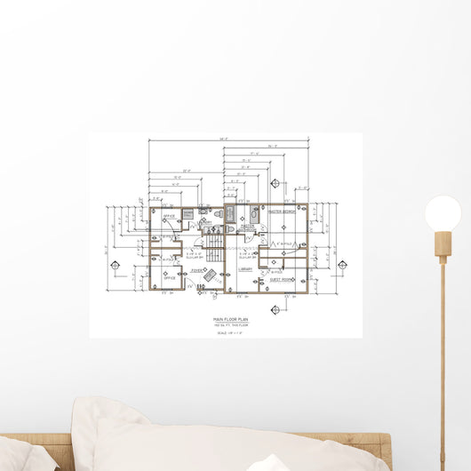 First Floor House Plans Wall Mural