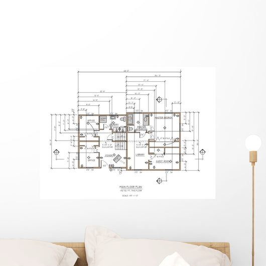 First Floor House Plans Wall Mural