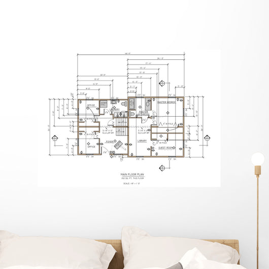 First Floor House Plans Wall Mural