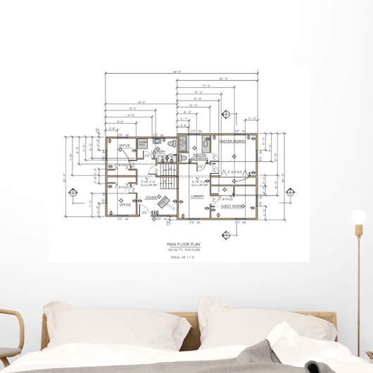 First Floor House Plans Wall Mural