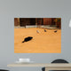Chat Noir Et Pigeons Wall Mural