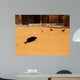 Chat Noir Et Pigeons Wall Mural