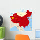 China country coloured by national flag Wall Mural