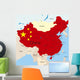 China country coloured by national flag Wall Mural