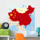China country coloured by national flag Wall Mural