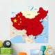 China country coloured by national flag Wall Mural