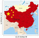 China country coloured by national flag Wall Mural