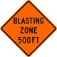 Blasting Zone 500 Ft Wall Decal