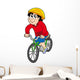 Cartoon cyclist Wall Decal