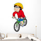 Cartoon cyclist Wall Decal