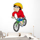 Cartoon cyclist Wall Decal