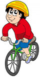 Cartoon cyclist Wall Decal