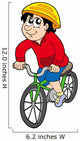 Cartoon cyclist Wall Decal