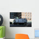 garbage truck emptying dumpsters Wall Mural