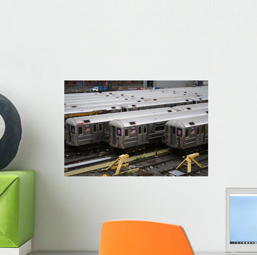 new york subway trains Wall Mural