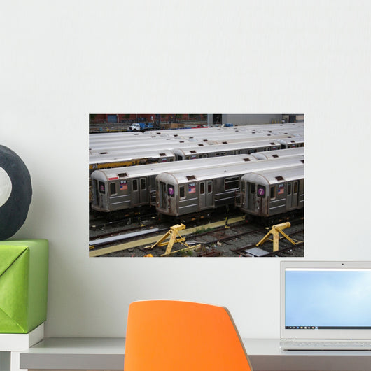 new york subway trains Wall Mural