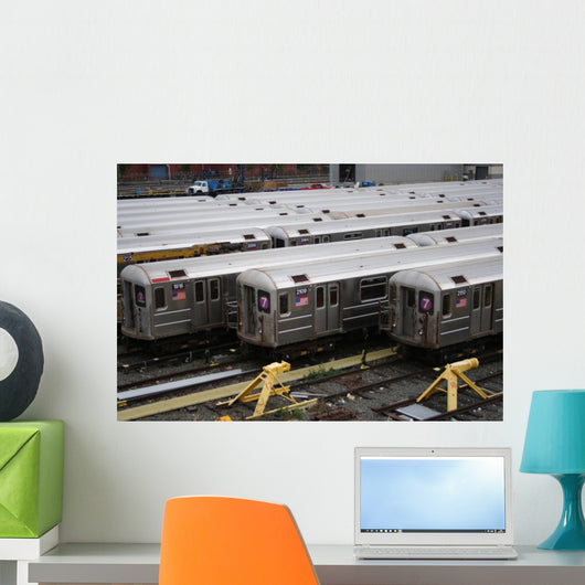 new york subway trains Wall Mural