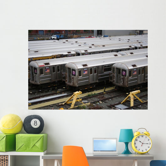new york subway trains Wall Mural