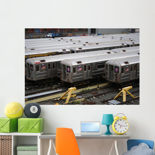 new york subway trains Wall Mural