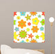 Seamless retro flowers in bright colors Wall Mural