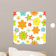 Seamless retro flowers in bright colors Wall Mural