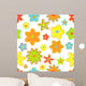 Seamless retro flowers in bright colors Wall Mural