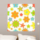 Seamless retro flowers in bright colors Wall Mural
