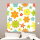 Seamless retro flowers in bright colors Wall Mural