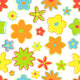 Seamless retro flowers in bright colors Wall Mural